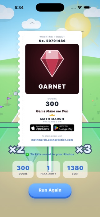 A winning gem ticket
